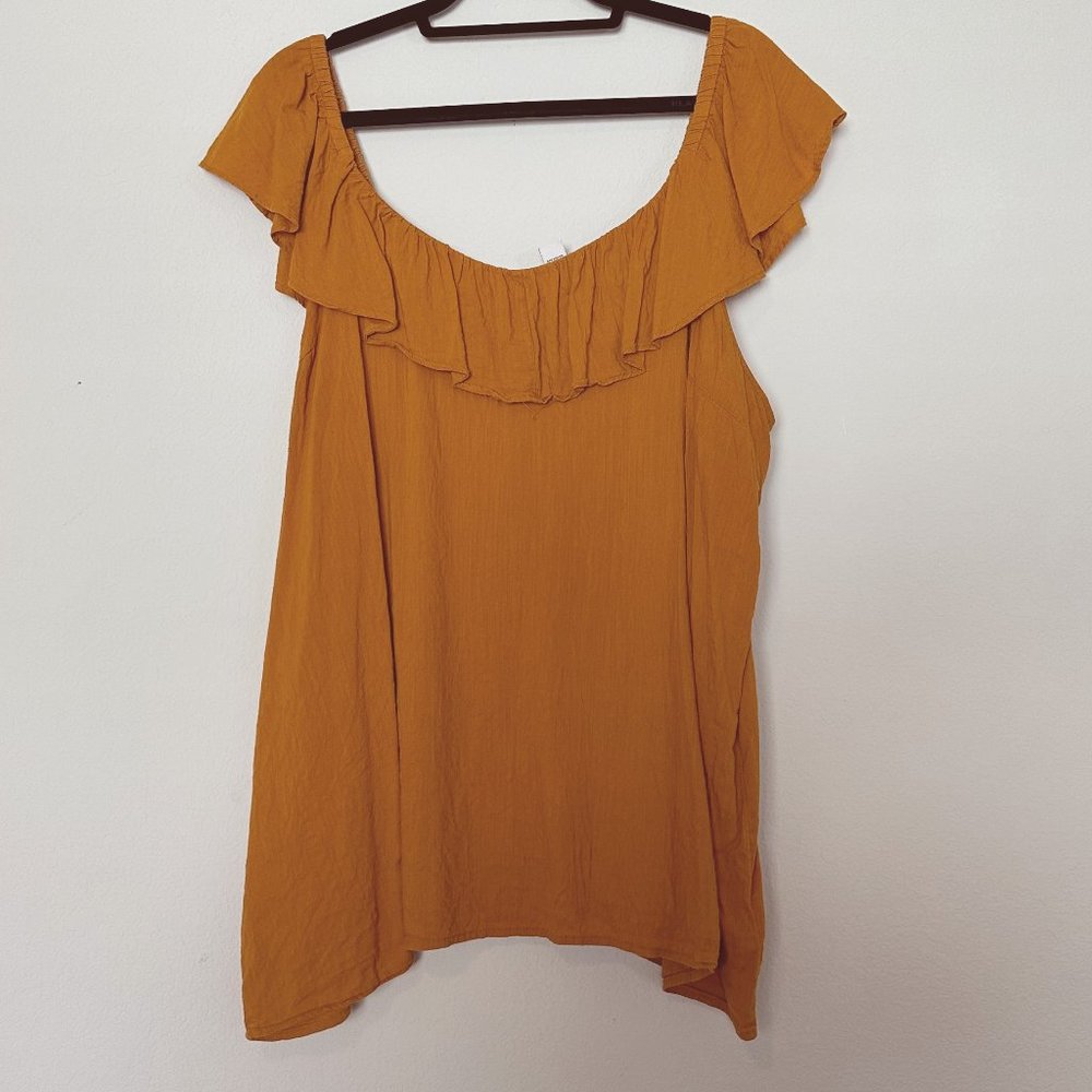 Old Navy Burnt Orange Ruffle Top